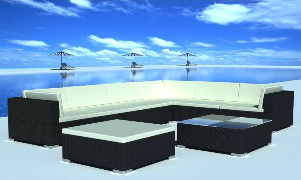 Elior zestaw wypoczynkowy do ogrodu Caste 3X, czarny 3860