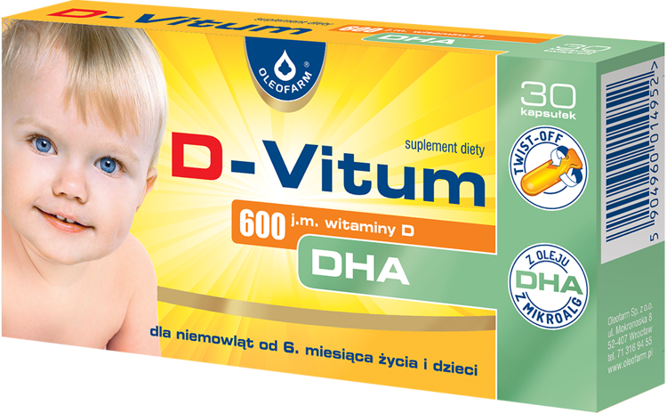 OLEOFARM D-vitum witamina d dla niemowląt 800 j.m x 36 kaps