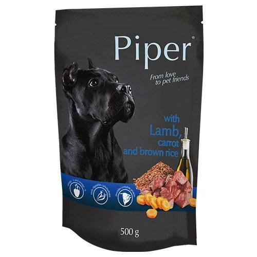 Dolina Noteci Piper dla psa z jagnięciną marchewką i ryżem 500g 47746-uniw