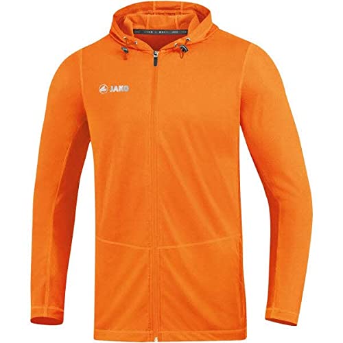 JAKO Jako Run 2.0 męska kurtka z kapturem, neonowy pomarańczowy, M 6875
