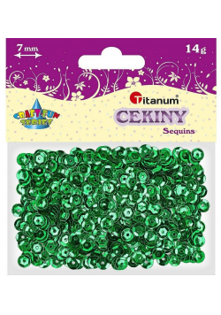 TITANUM Cekiny TITANUM 7mm zielony metal. 260078