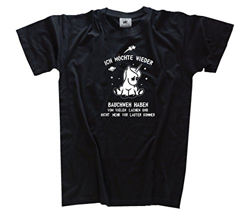 Shirtzshop Chcę przywracania shirtzshop jednorożec brzucha WEH mają kluczowe znaczenie od wielu lachen T-Shirt, czarny, S ss-u1512023-t-Schwarz-S_Schwarz_S
