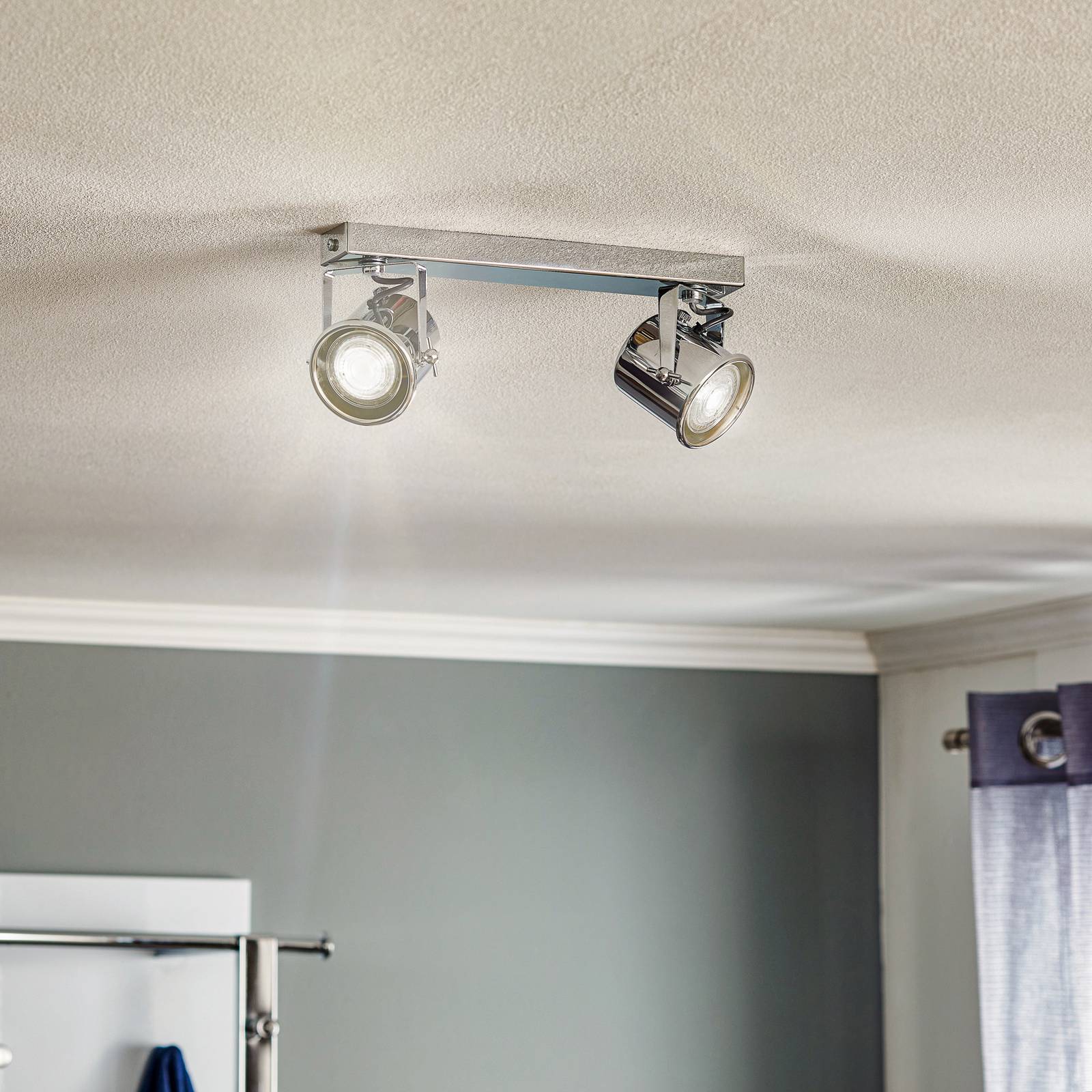 Spot sufitowy Canico, 2-punktowa, chrom