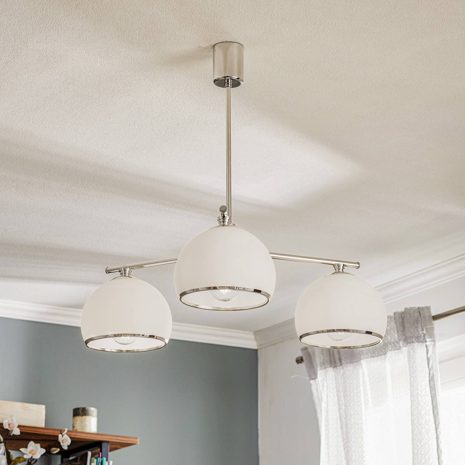 Lampa wisząca Mina 3-punktowa, chrom matowy