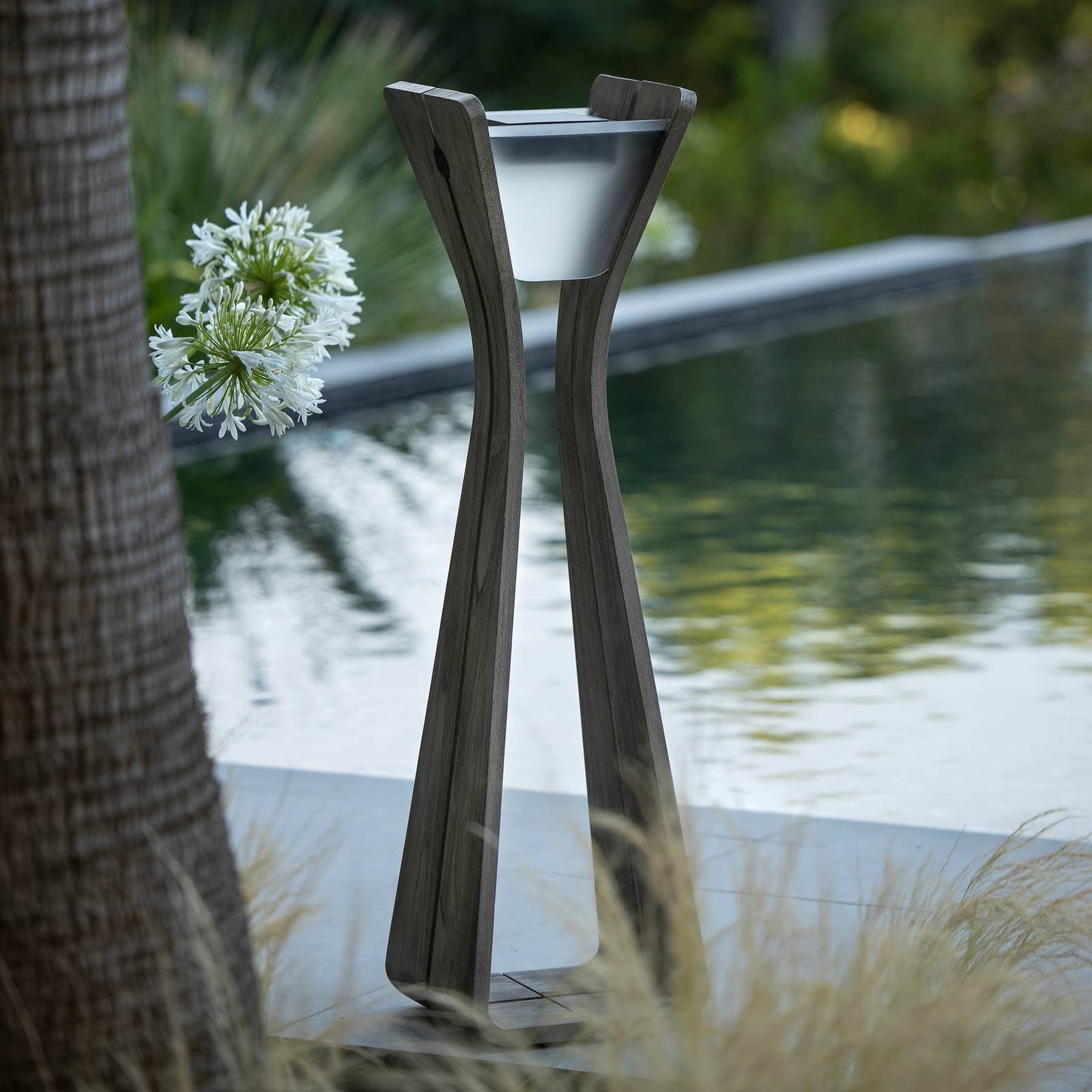 LES JARDINS Lampa solarna LED Osmoz z Duratek, szara