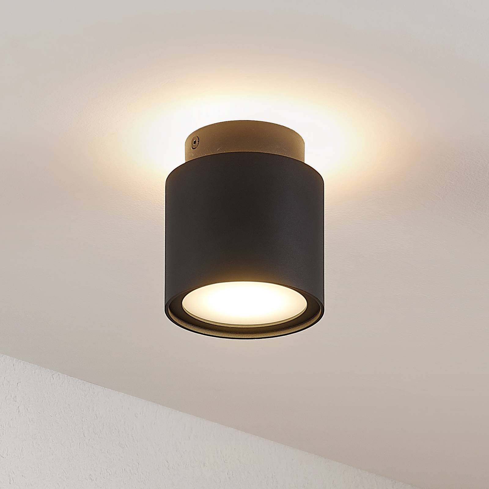Arcchio Walisa lampa sufitowa LED, mleczna, czarna