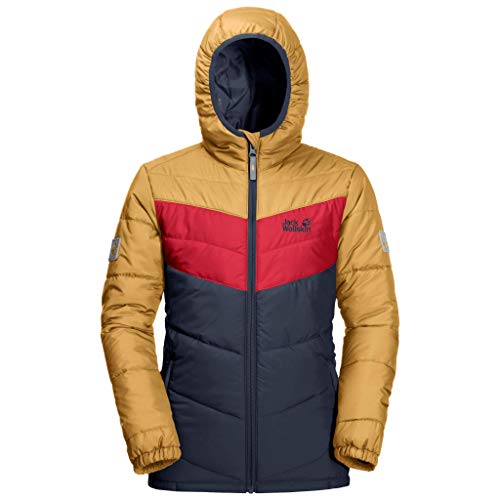 Jack Wolfskin Unisex dziecięca Three Hills Jacket Kids wiatroszczelna dziecięca kurtka zimowa niebieski niebieski (Night Blue) 116