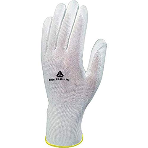 Delta Plus Rękawica dziana z poliestru / Strona Chwytna Powlekana Pu kolor biały 7 DPVE702P07 DPVE702P07