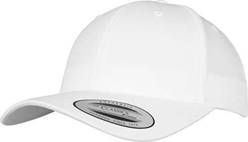 Flexfit Curved Bandana Tie Snapback Cap unisex dla kobiet i mężczyzn, jednokolorowe czapka z zapięciem Bandana, biały, jeden rozmiar 7706BS
