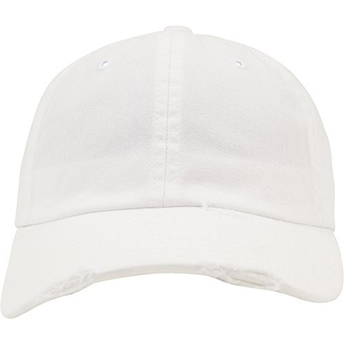 Flexfit Unisex Caps Low Profile Destroyed czapka z daszkiem biały biały jeden rozmiar 6245DC