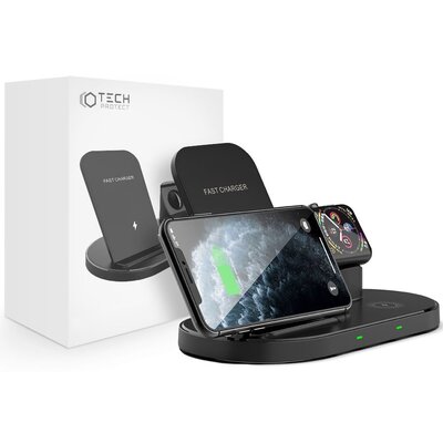 Tech-Protect Ładowarka  TECH-PROTECT W55 WIRELESS CHARGING STATION BLACK 6216990211935