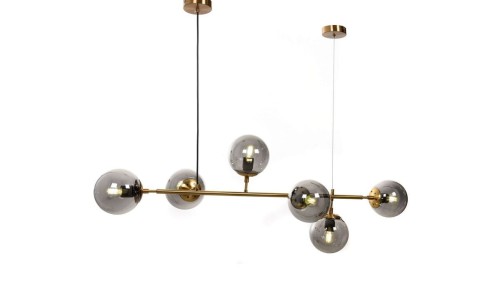 Lumina Deco Deco NOWOCZESNA LAMPA WISZĄCA MOSIĘŻNA CEREDO W6 LDP 6034-6 (MD)