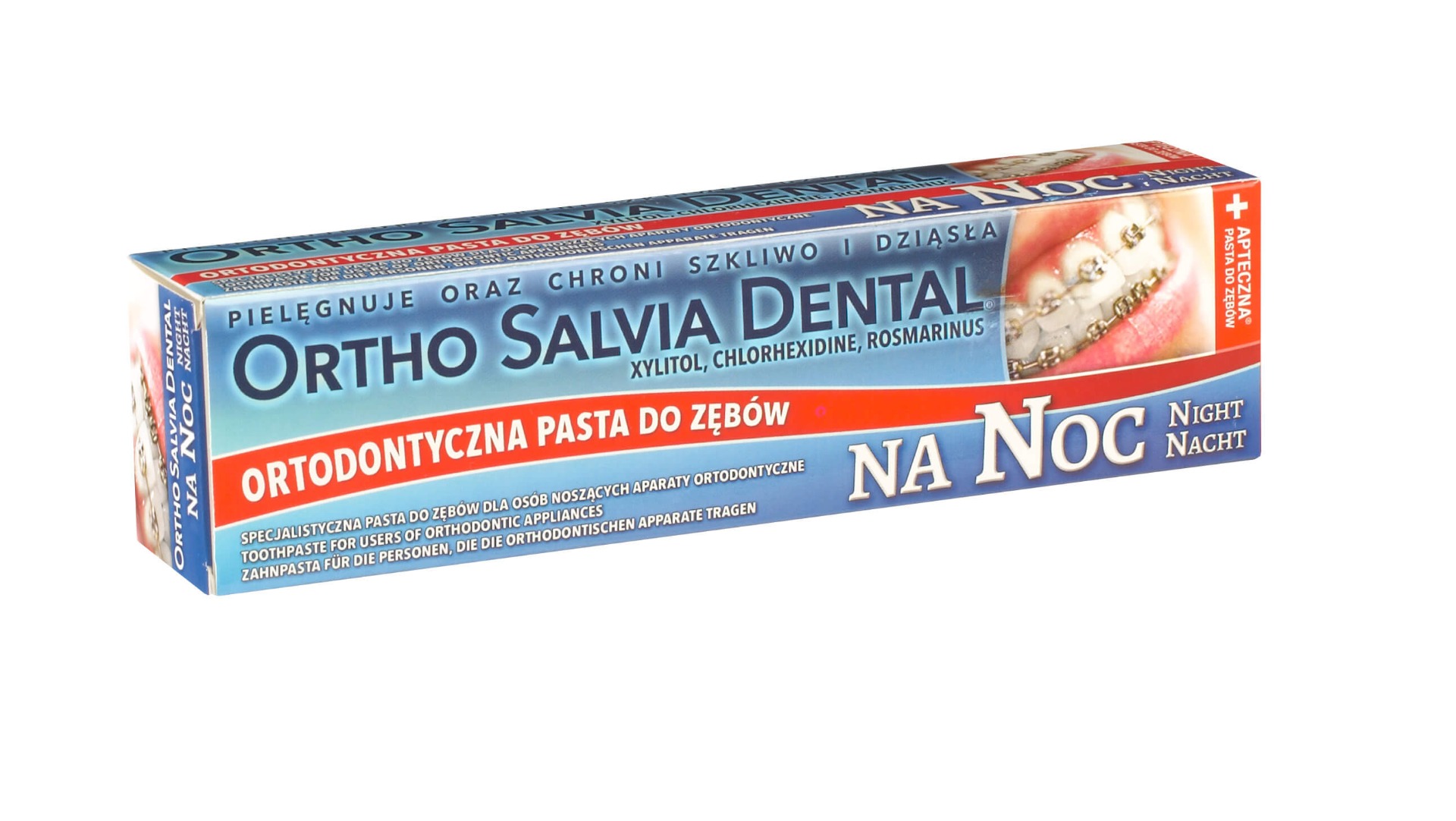 Ortho Salvia Dental Ortho Salvia Night - Pasta na noc dla osób noszących aparaty ortodontyczne 75 ml 0000000231