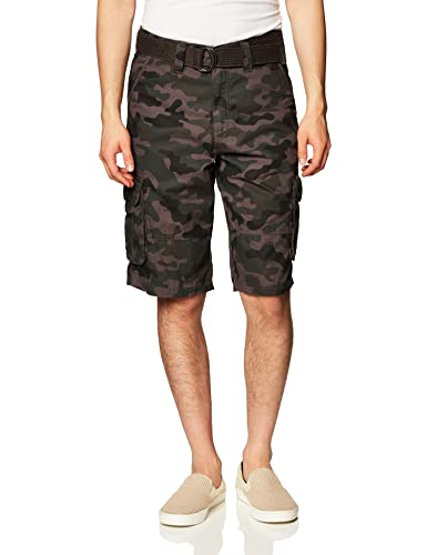 Southpole Southpole Szorty męskie Belted Camo Ripstop Cargo Shorts szary szary/czarny 34 SP3352