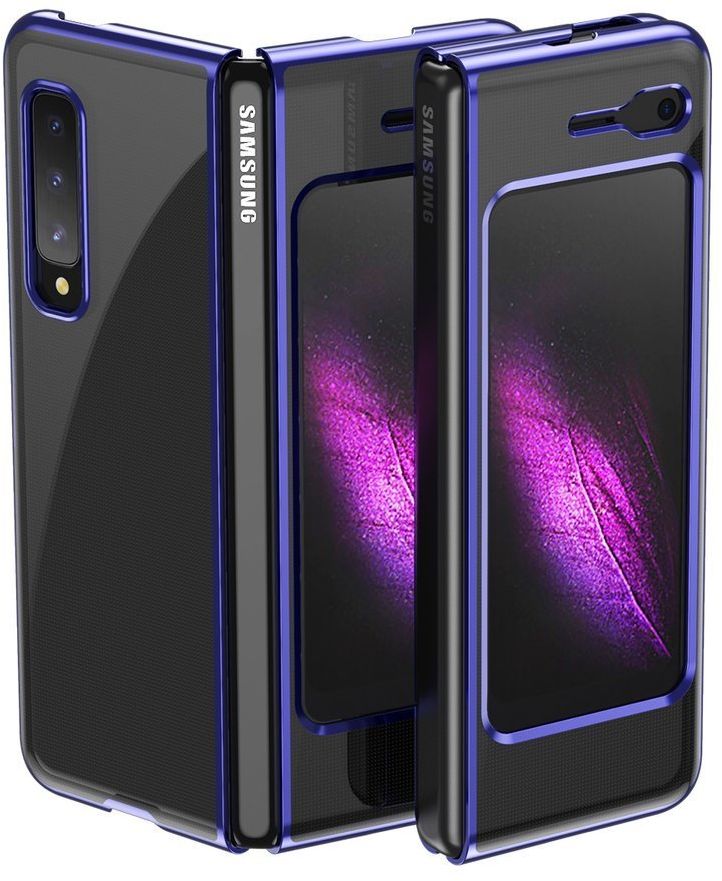 Samsung Hurtel Plating Case hard case pokrowiec etui z metaliczną ramką Galaxy Fold niebieski