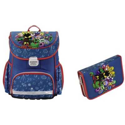 Hama Tornister Monster 139072 + Piórnik 139122 z wyposażeniem 199481 199481