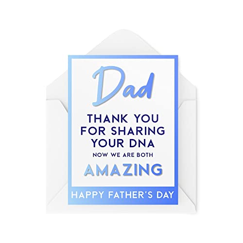 Tongue in Peach Śmieszne karty na Dzień Ojca, karty dla taty, kartki okolicznościowe dla niego, podziękowania za udostępnienie mojego DNA niesamowite, komedia humor żart banter, CBH184 TIP_CARD_CBH184