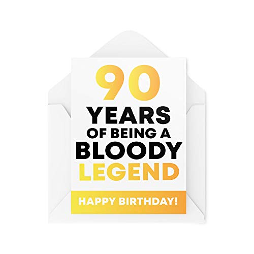 Tongue in Peach Śmieszne kartki z życzeniami na 90. urodziny dla niego jej dziadków mamy taty brata siostry humor sarkazm sztanga żart CBH206 TIP_CARD_CBH206