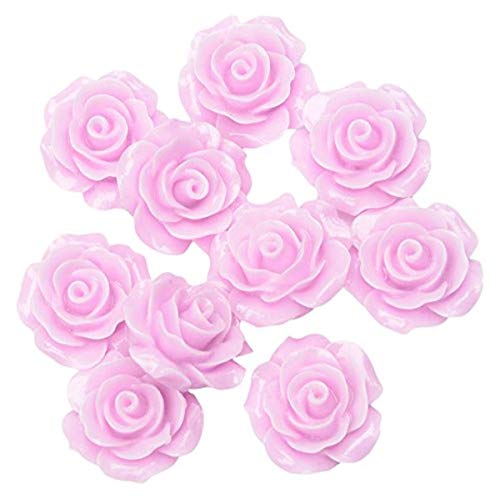 CLUB GREEN RESIN ROSE FLOWER DUSKY różowy 20 mm (10), Polirezyna, 16,5 x 13,2 x 3,3 cm