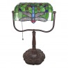 Clayre & Eef Lampa biurkowa 6012 w stylu Tiffany, dekor ważka