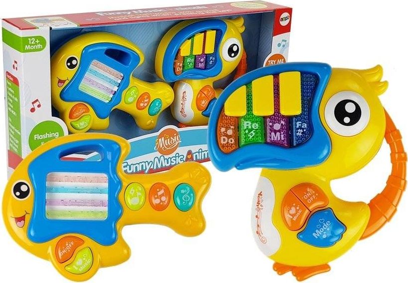 Lean Sport Pianinko i gitara na baterie papuga rybka