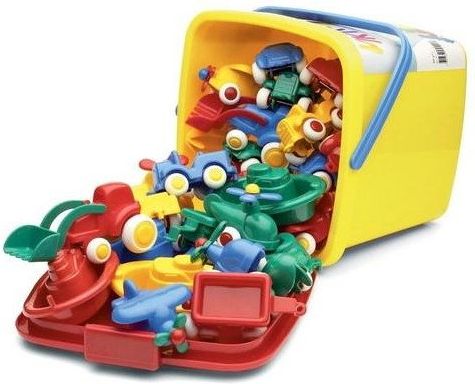Viking Toys Wiadro Bucket set z pojazdami 30szt. 045-41111