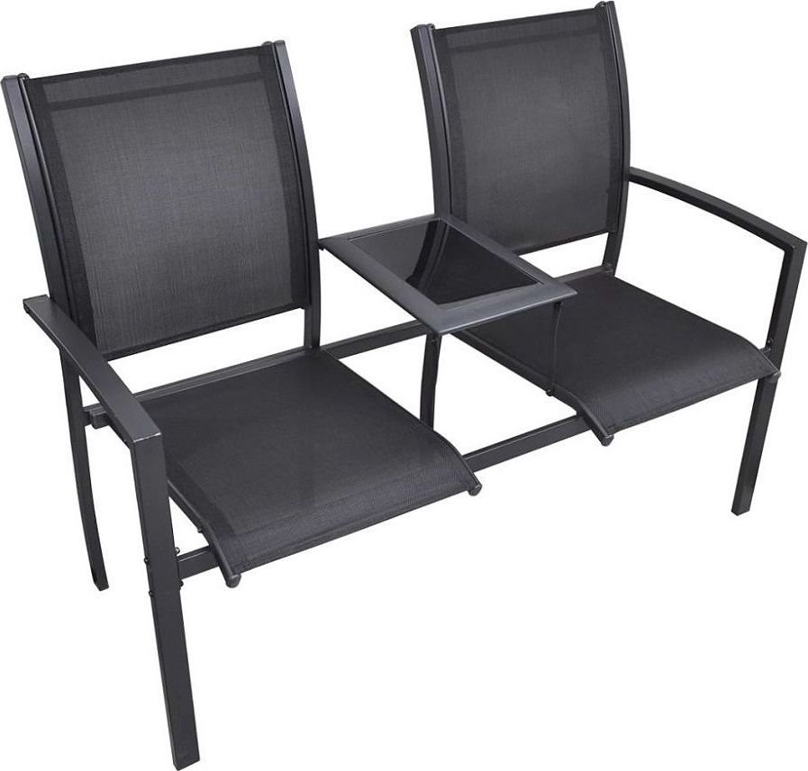 Elior Metalowa ławka ogrodowa Lemi - czarna