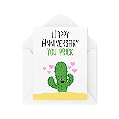 Tongue in Peach Śmieszne kartki rocznicowe dla męża, 'Happy Anniversary You' karta z kłucikiem, chłopaka dziewczyny narzeczonej najlepszych przyjaciół żart banter zabawa, CBH269 TIP_CARD_CBH269