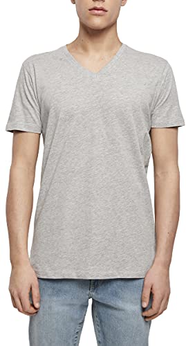 Build Your Brand Build Your Brand Męski T-shirt Light Tee dekolt w serek, górna część z wycięciem w kształcie litery V dla mężczyzn dostępny w wielu kolorach, rozmiary S - 5XL szary (Heather Grey) XXL BY006-00431-0060