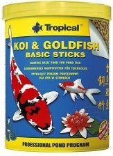 Tropical Koi & GoldFish Basic Sticks pokarm w pałeczkach dla ryb stawowych worek 1l/90g