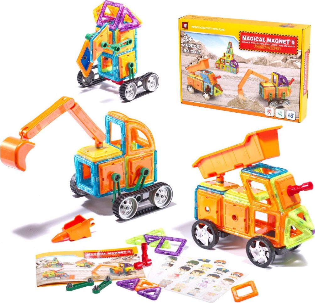 KIK Klocki magnetyczne MAGICAL MAGNET 162SZT 7212A