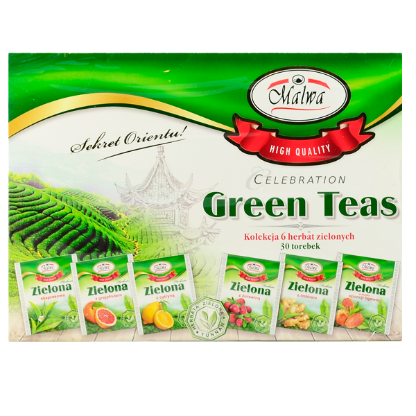 Malwa ZESTAW HERBAT ZIELONYCH GREEN TEAS 60G