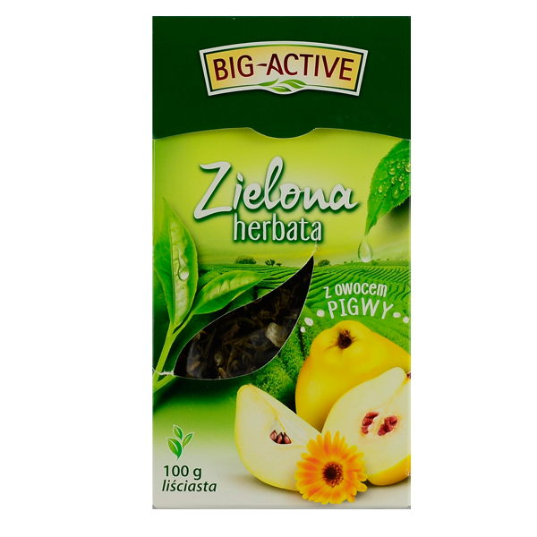 Big-Active Big-Active Zielona herbata liściasta z owocem pigwy 100 g