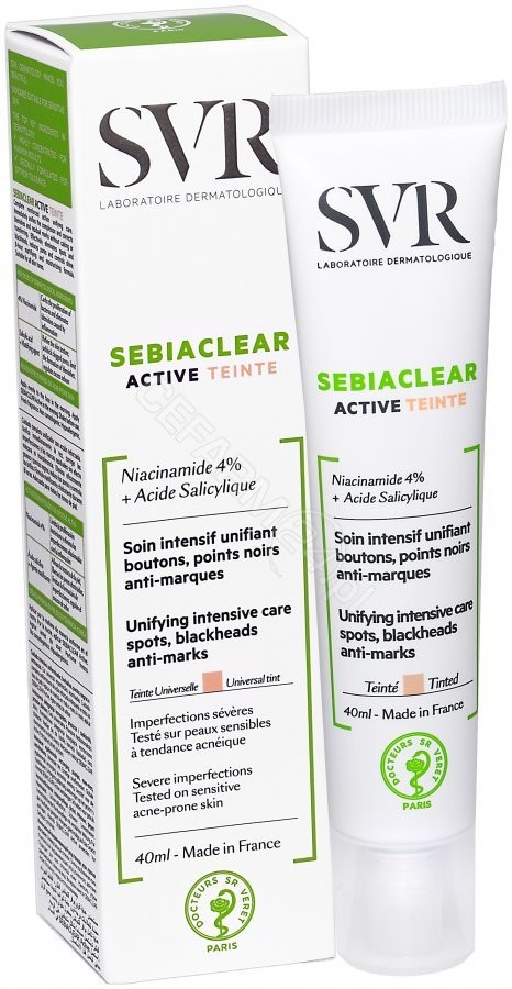 SVR POLSKA SP. Z O.O. Sebiaclear Active Teinte ujednolicający krem aktywny redukujący zmiany trądzikowe 40 ml