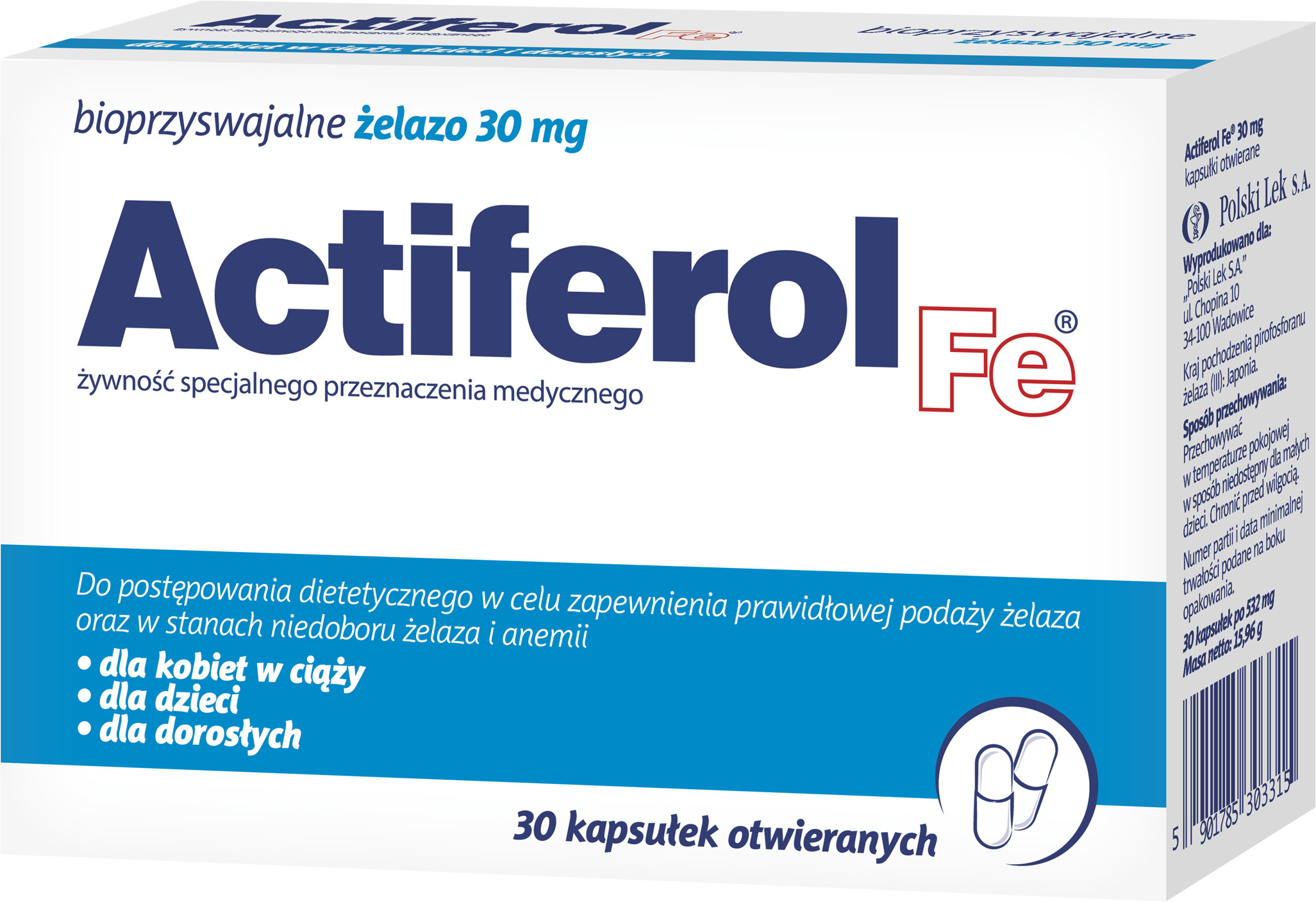 Polski Lek ActiFerol Fe 30 mg 30 kaps 8708521