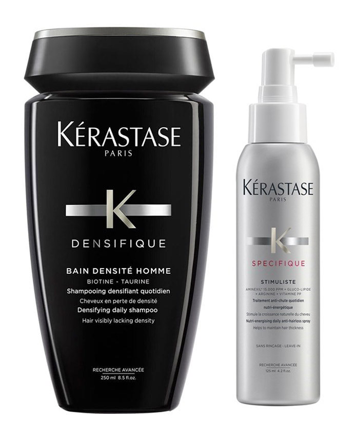 Kerastase, męski zestaw: szampon, kąpiel zagęszczająca + spray pobudzający wzrost, 250ml+125ml