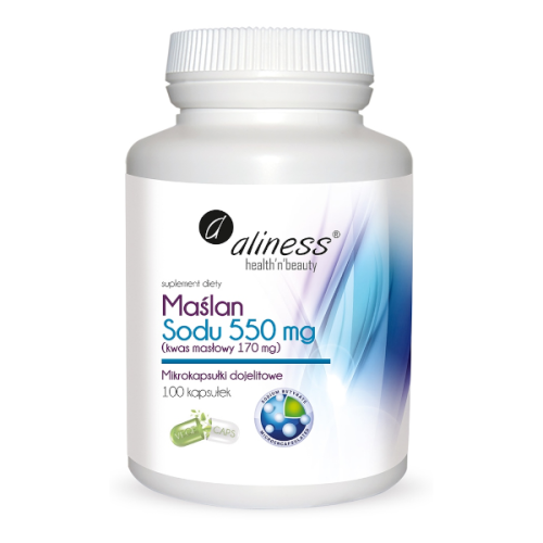 Aliness Maślan Sodu 550 mg 100 kaps VEGE - suplement diety