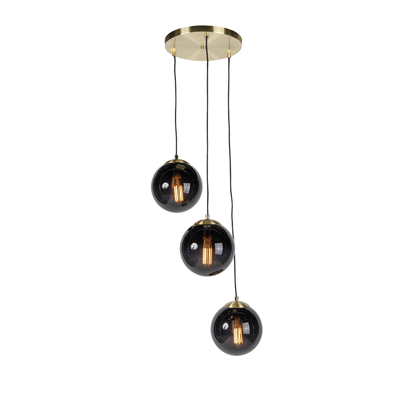QAZQA Lampa wisząca nad szafką nocną przy łóżku, sypialnia, modna lampa art deco, szkło