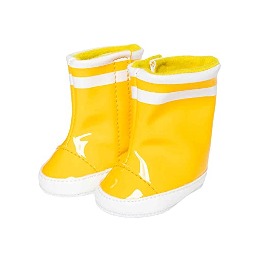 Heless 1401 kalosze dla lalek, w kolorze żółtym, rozmiar 30 – 34 cm, do suchych stóp lalek podczas deszczu i trendsetterów w świecie mody lalkowej