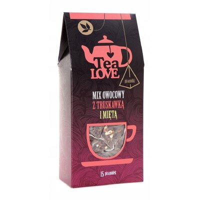 TEA LOVE Mix owocowy z truskawką i miętą - piramidki 15 szt.