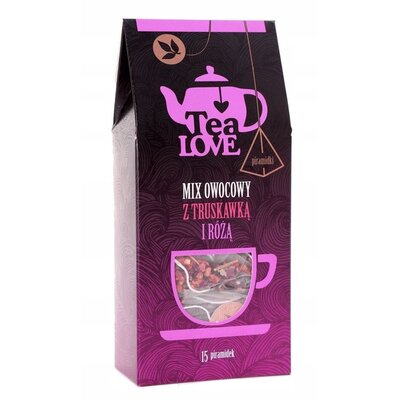 TEA LOVE Mix owocowy z truskawką i różą - piramidki 15 szt.