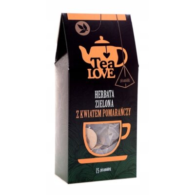 TEA LOVE Herbata zielona z kwiatem pomarańczy - piramidki 15 szt.