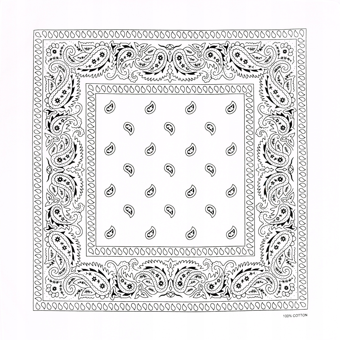 Bandana bandamka bandana biała chusta paisley