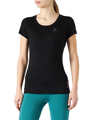 ODLO damska podkoszula Bl Top Crew Neck S/S Natural Light, czarny, XS