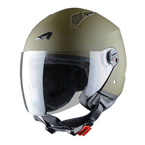 Motorcross Astone Mini Jet Army kask jet, wojskowy mat, XS