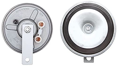 HELLA Klakson - HEAVY DUTY HORN B36 - 24V - 105dB(A) - Przedział częstotliwości: 400Hz - Sygnał wysoki - elektryczny - Kolor obudowy: szary/czarny - Złącze wtykowe płaskie - Ilość: 1 - 3BA 002 768-431