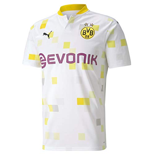 PUMA PUMA Męska koszulka Bvb Third Shirt Replica Ss W/Evonik W/O Opel T-shirt biały Puma bia$236y XL 757165