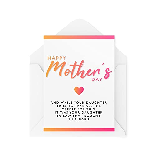 Tongue in Peach Zabawne karty na Dzień Matki LGBTQ karty dla mamy kartka okolicznościowa 'Your Daughter in Law Bought This Card Not Your Daughter Comedia humor żart CBH215 TIP_CARD_CBH215