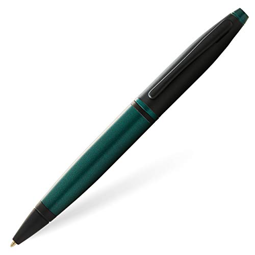 Cross Długopis Calais (mechanizm obrotowy, grubość kreski M, kolor tuszu: czarny, w zestawie pudełko prezentowe) w kolorze matowej zieleni/czarnym
