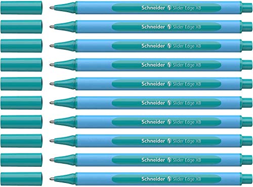 Schneider 152234 Slider Edge pastelowe długopisy XB (trójkątne długopisy o szerokości kreski XB) 10 sztuk, ocean, 12 sztuk (1 opakowanie)